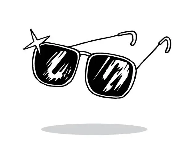 Vector illustration of Hand drawn sun glasses