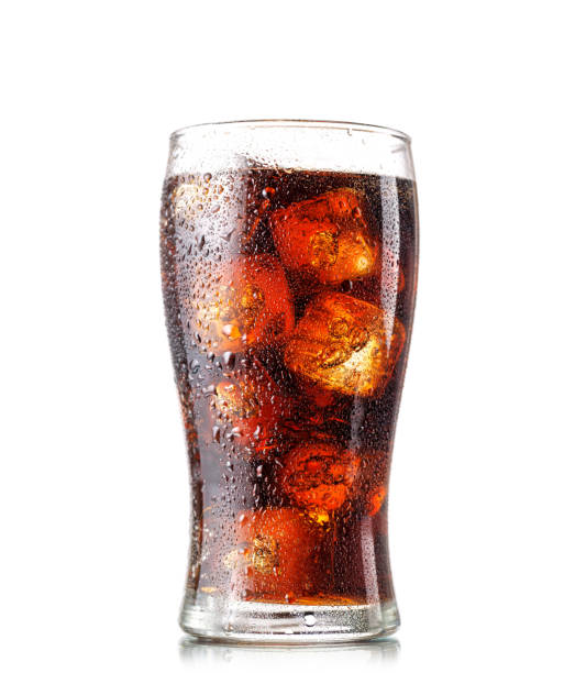 istock Cola with ice in glass isolated on white 2077849840