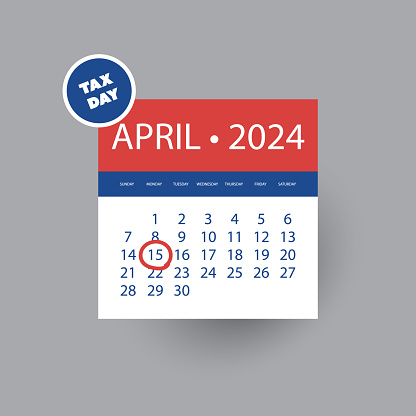 US Tax Deadline Calendar Concept Template Creative Design in Freely Scalable and Editable Vector Format