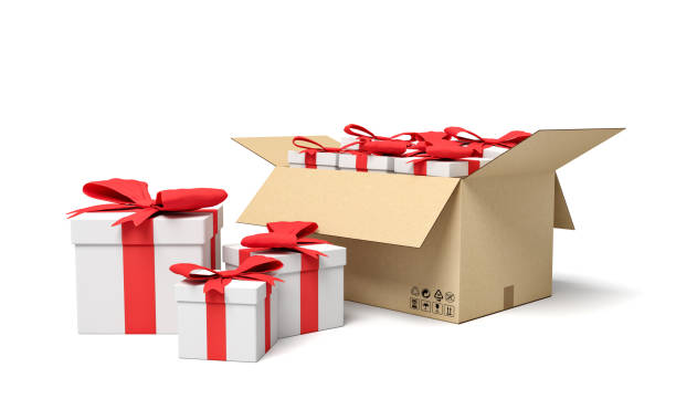 istock 3d rendering of gift boxes in carton box. 2077906337