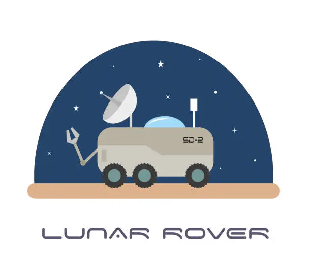 Vector illustration of Moon Rover icon