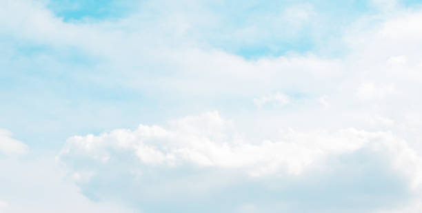 istock Blue sky with cumulus white fluffy cloud. Soft blur pastel sky for background backdrop. 2077923443