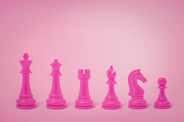 istock 3d rendering of pink chess pieces on pink background 2077926538
