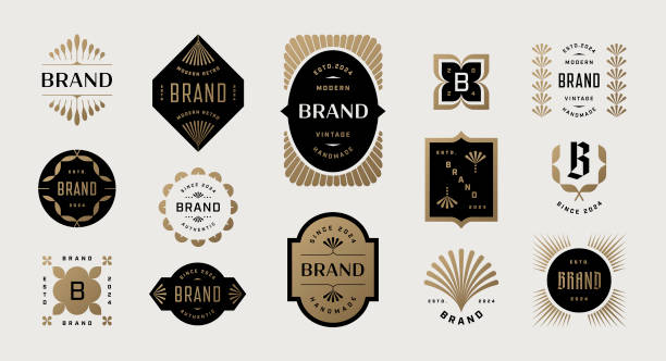 ilustrações, clipart, desenhos animados e ícones de labels badges and frames - retro revival old fashioned diamond diamond shaped