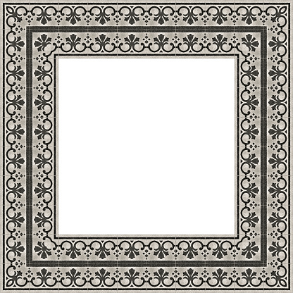 Frame with floral elements and copy space