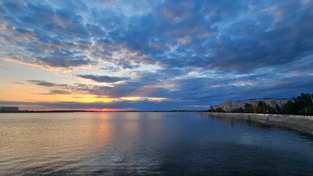istock Sunset in Bucharest over 