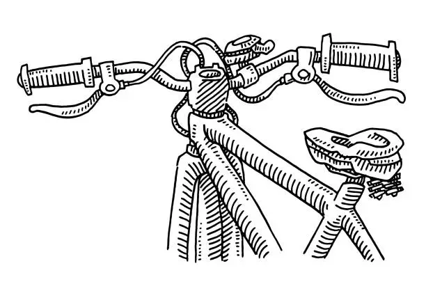 Vector illustration of Bicycle Handlebar Drawing