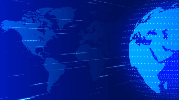istock Abstract blue earth globe world map news background full screen 2078055916