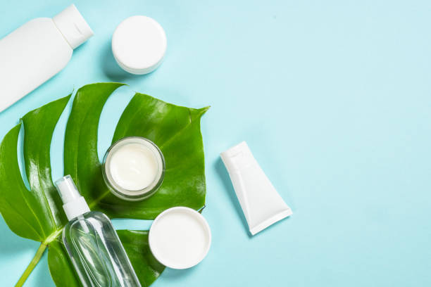 istock Natural cosmetic products at color background. 2078059107