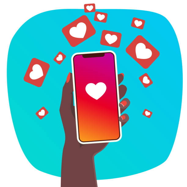 istock Woman's hand holding a Like icon concept on the screen of smartphone. 2078060142