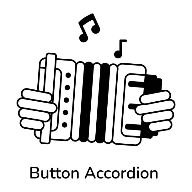 button accordion - melodeon stock illustrations