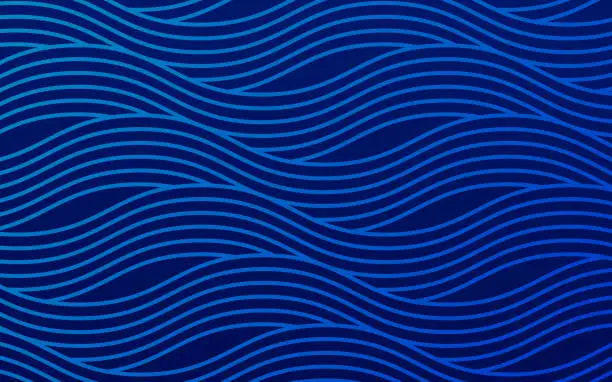 Vector illustration of Wavy Water Wave Lines