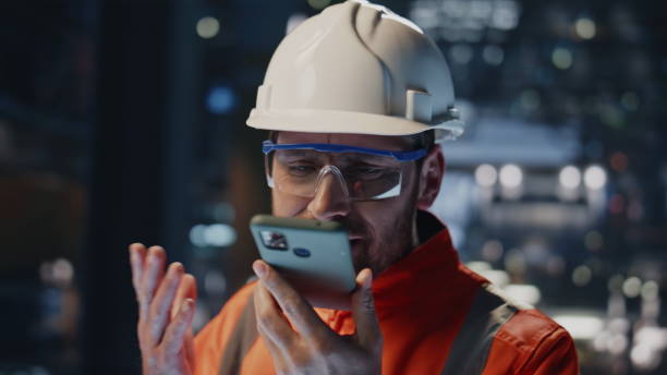 istock Mad engineer screaming smartphone at production facility closeup. Angry director 2078165770