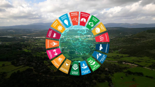 Sustainable Development Climate Action i Motion Graphic Animation 17 Global Goals Concept . stock photo