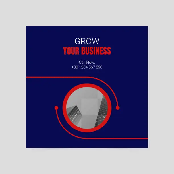 Vector illustration of Modern grow your business social media cover template