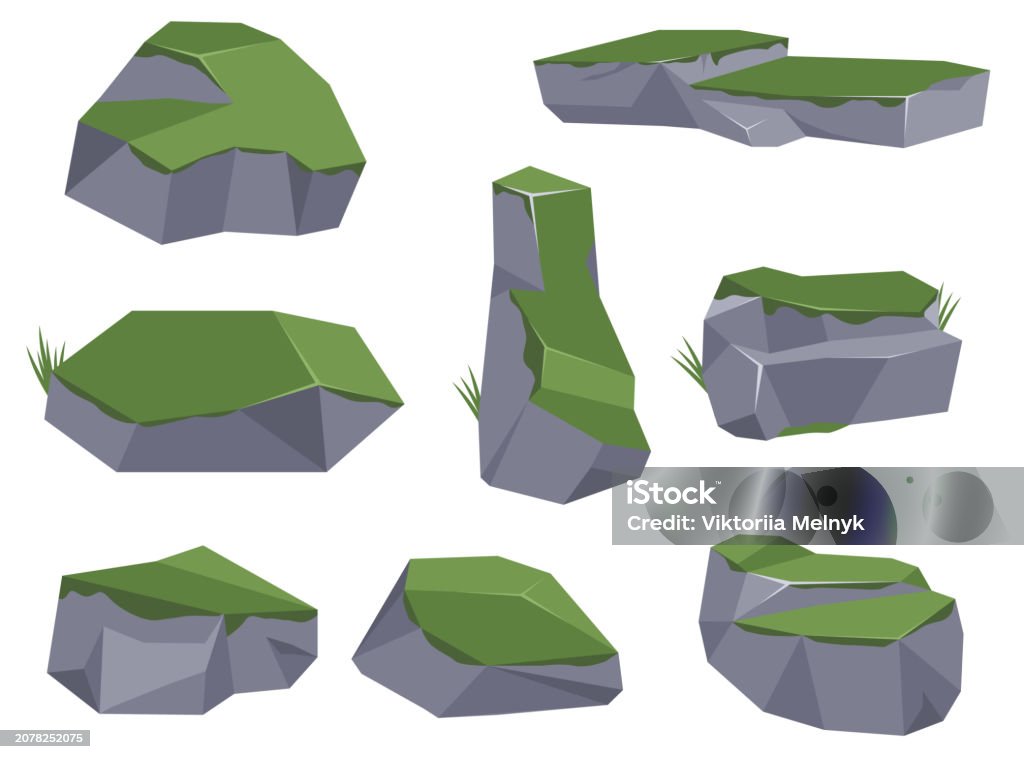 Cartoon Rocks Set Rock Stone Set Cartoon Stock Illustration - Download Image Now ...