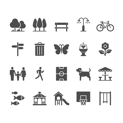 Park flat icons. Pixel perfect.
