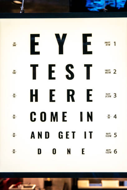Venice, Veneto - Italy - 06-10-2021: An inventive eye chart sign invites passersby to check their vision with a clever message
