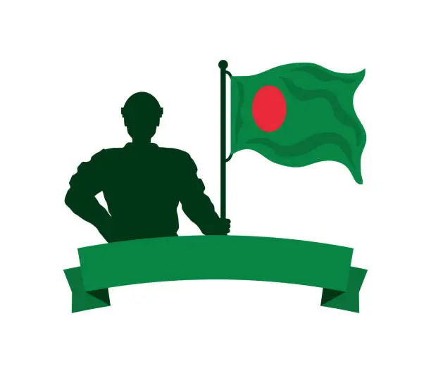 Vector illustration of bangladesh independence day soldier