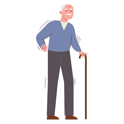 parkinson sick old man isolated