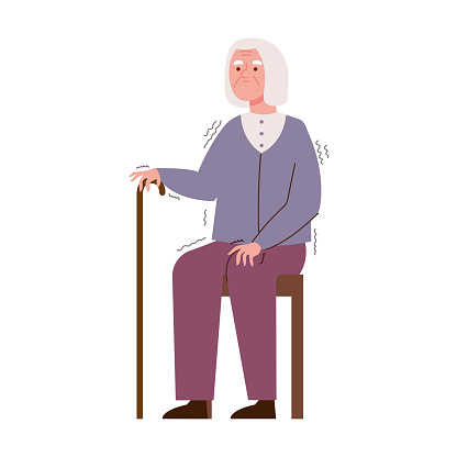 parkinson tremor disease isolated illustration