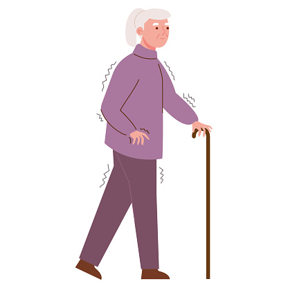 parkinson instability symptom isolated illustration