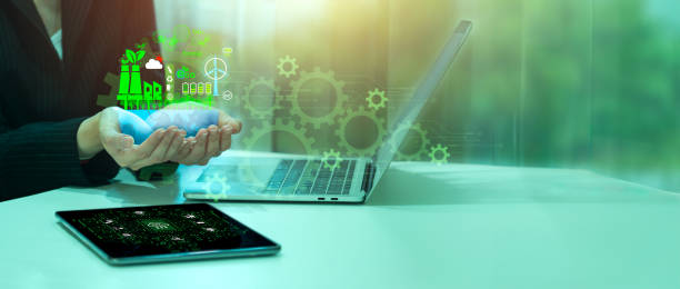 istock Utilizing the netzero symbols of renewable energy, lower CO2 emissions, green production, trash recycling in business, and net zero carbon, pollution may be effectively managed. 2078304715