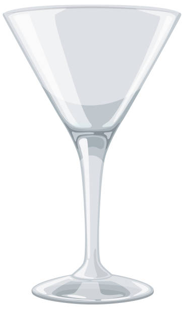 векторная иллюстрация прозрачного бокала для мартини. - barware stock illustrations