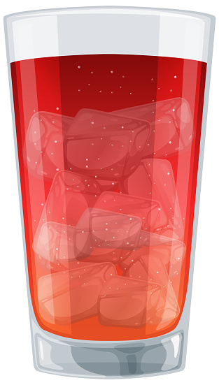 Vector illustration of a cold fizzy soda in a glass