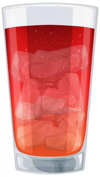 Vector illustration of Vector illustration of a cold fizzy soda in a glass