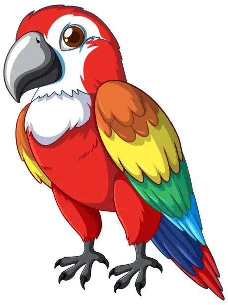 Vector illustration of Vibrant vector art of a tropical parrot