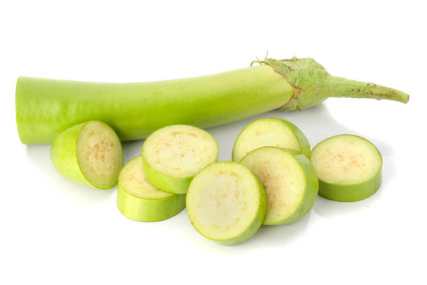 istock fresh green long eggplant isolated on a white background 2078316288