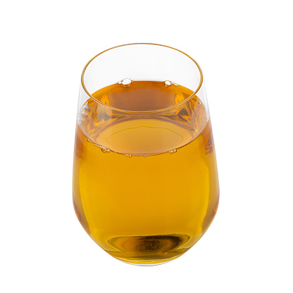 Fresh apple juice isolated on a transparent background