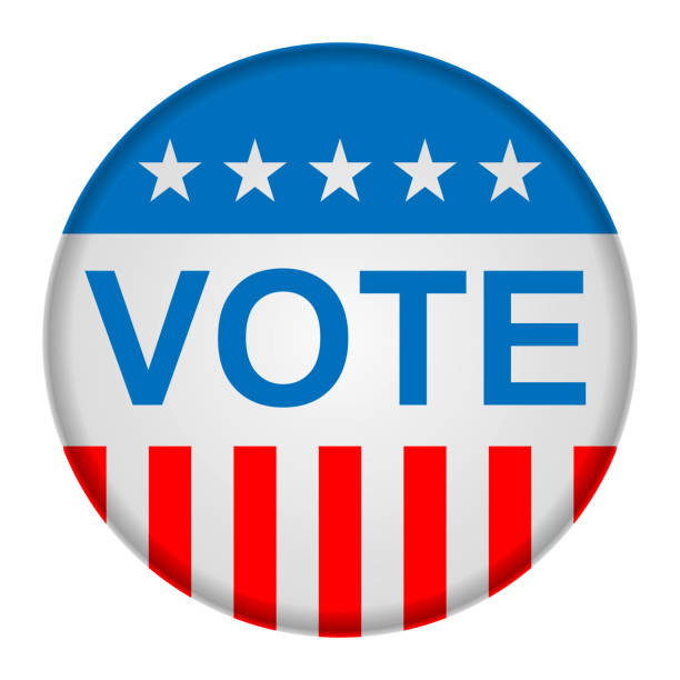 istock Vote Pin Badge on white background. Isolated 3d illustration 2078325177