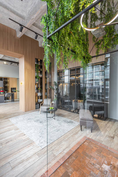 istock huge modern spacious apartment with high ceilings, panoramic windows with fantastic view, wooden decor, kitchen area, separate shower in greenery and dressing room 2078337102