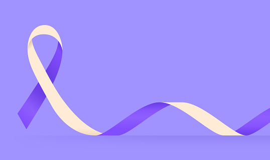 Charity remembrance purple lavender ribbon abstract background with space for your copy.