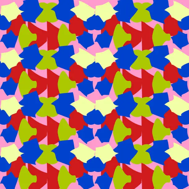 Vector illustration of Seamless vector abstract pattern with contrasting spots, pure colors