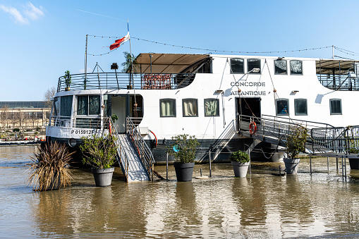 Paris  : flooding of the Seine quayside in Paris. March 7, 2024