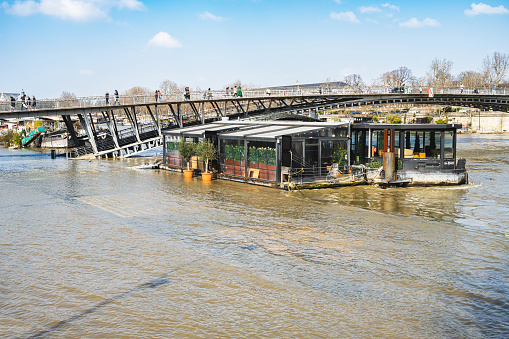 Paris  : flooding of the Seine quayside in Paris. March 7, 2024