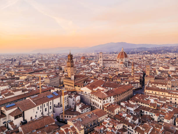 istock Aerial view of Florence's skyline at sunset 2078420414