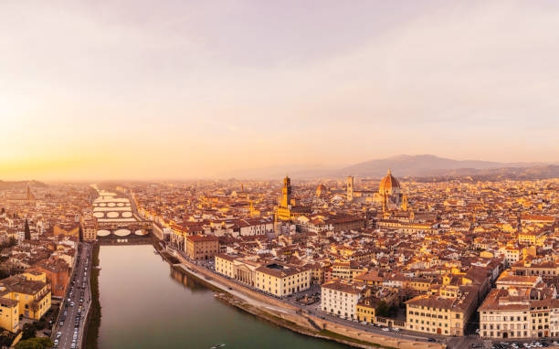 istock Aerial view of Florence's skyline at sunset 2078421571