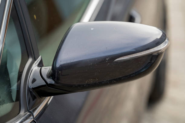 istock Left outside gray rearview mirror with turn signal. 2078422119