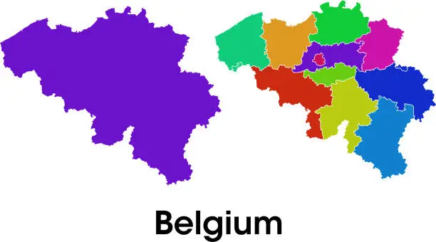Vector illustration of Belgium map