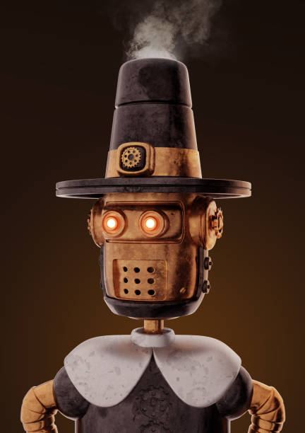 Creative character design. Metal mechanical creature.