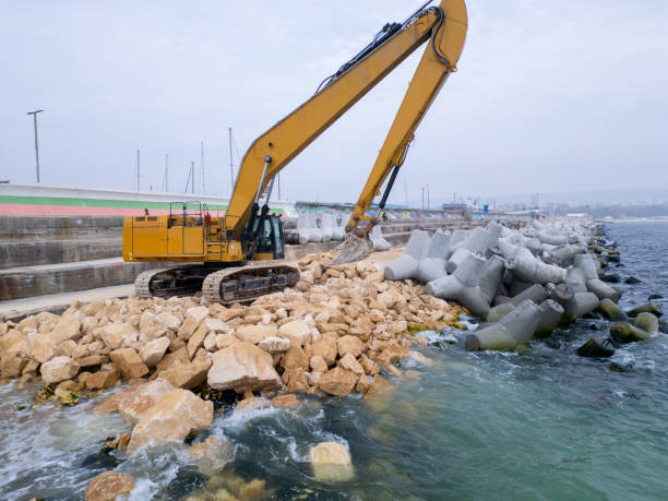 istock Rows of Concrete Blocks Along Beach 2078471125
