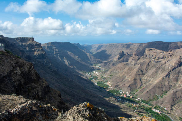 istock Mountains with a small village in the valley 2078472820