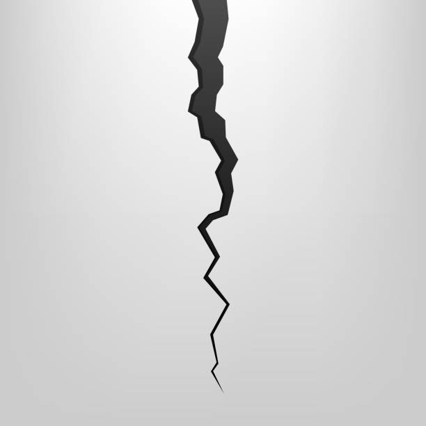 ilustrações de stock, clip art, desenhos animados e ícones de earth crack isolated on backgroun. random crack on different surfaces. vector illustration. - separar