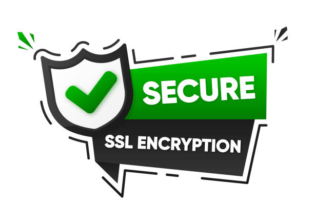 Secure SSL Encryption. Label of secured ssl shield symbols. Protected safe data encryption technology. Certificate privacy concept. Vector illustration. Secure SSL Encryption. Label of secured ssl shield symbols. Protected safe data encryption technology. Certificate privacy concept. Vector illustration green seal stock illustrations