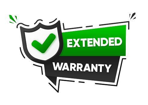Extended Warranty. Label or banner on white. Badge, icon, stamp. Guarantee sign. Vector illustration