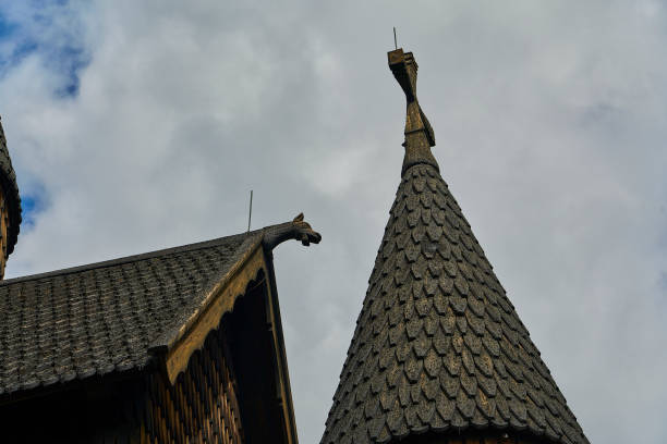 Heddal Stave Church is a parish church built out of wood. Heddal, Norway - 06 16 2022: Heddal Stave Church is a medieval parish church built out of wood, located in Telemark in Norway. heddal stock pictures, royalty-free photos & images